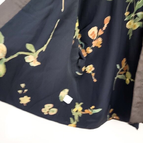 Eskandar Brown Silk Floral Kimono 1 - Picture 8 of 11